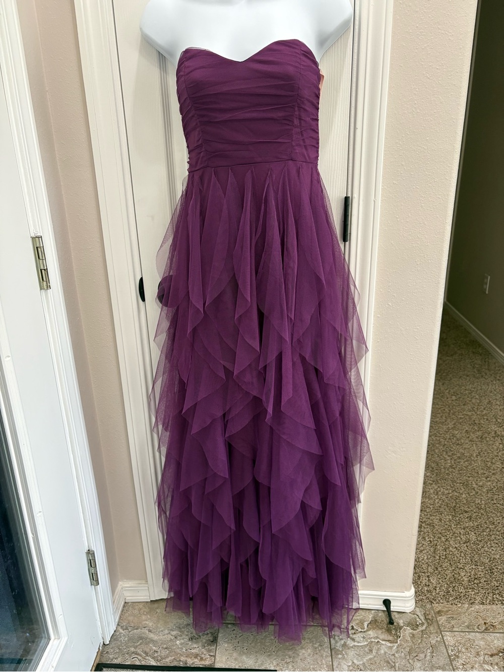 Lulu's Delightful Beauty Mesh Plum Dress